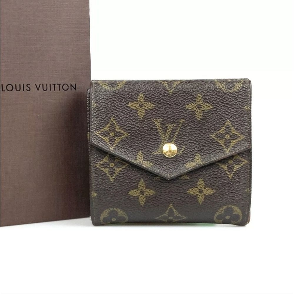 Louis Vuitton Wallet Tri Fold M61660 Porte Monnaie Billets Monogram Auth